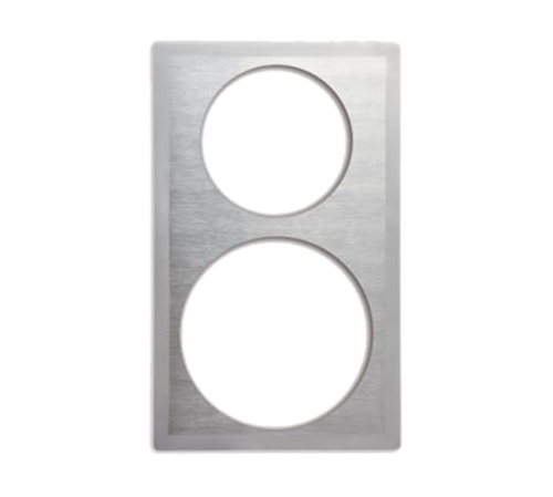 Vollrath 8243316 21.13" W x 12.75" D Stainless Steel Satin Edge for (1) Large and (1) Small Round Cutouts Miramar Single Size Template