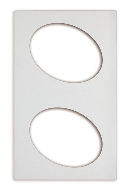 Vollrath 8240320 21.13" W x 12.75" D White Stone for (2) Small Oval Decorative Pan Miramar Template