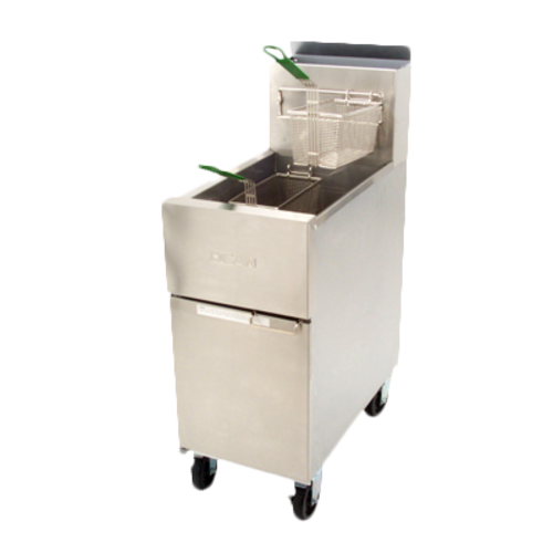 Dean Industries SR142G-NG 43 Lbs. Stainless Steel Natural Gas Dean Super Runner Value Fryer - 105,000 BTU