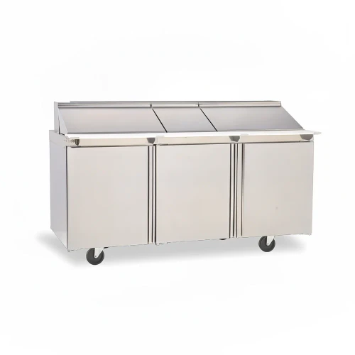 Delfield 4472NP-30M 72.13"W Three-Section Three Door Mega Top Sandwich/Salad Top Refrigerator