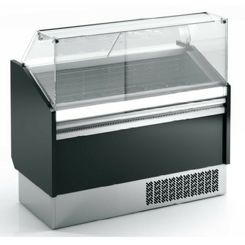 Infrico USA IDC-VBZ12SU 51.56" W Silver Anodized Aluminum Slim Ice Cream Display Case - 115 Volts