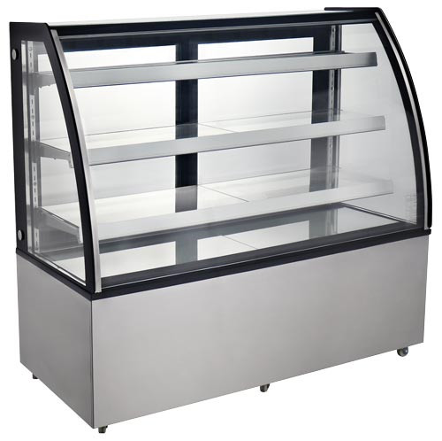 Omcan USA 44503 60" W Curved Glass 3 Shelves Refrigerated Floor Showcase
