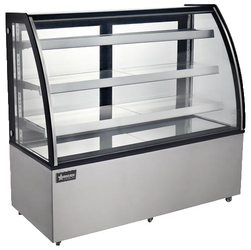Omcan USA 44503 60" W Curved Glass 3 Shelves Refrigerated Floor Showcase