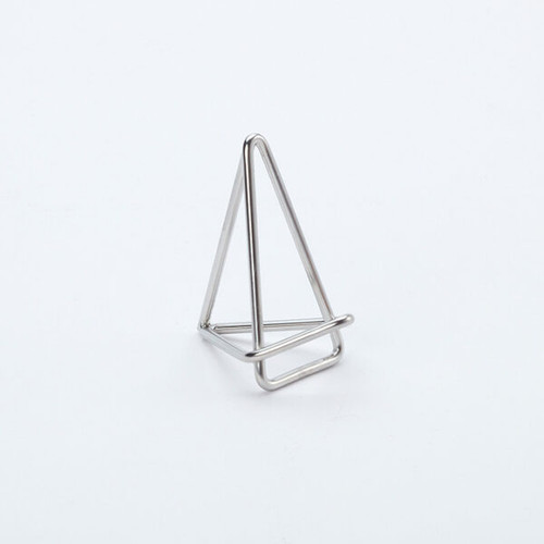 American Metalcraft GCHS2 2" H Silver Metal Geometric Card Holder