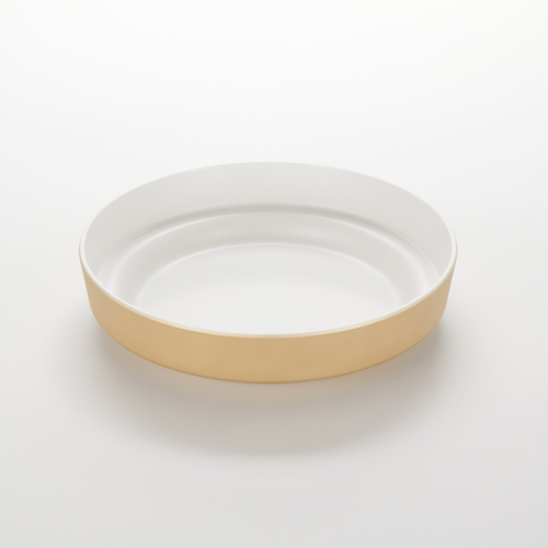 American Metalcraft MSEA10G 10" Dia. Gold Plastic Seafood Tray