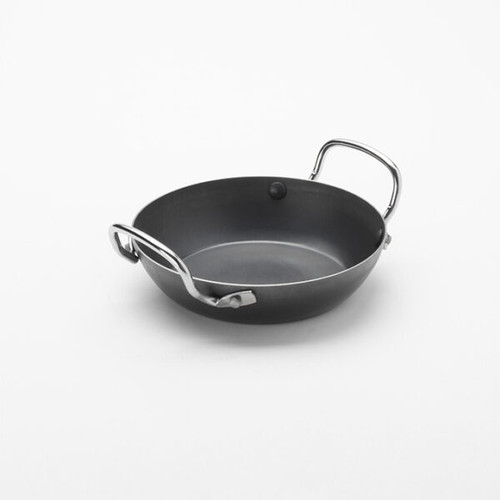 American Metalcraft BSPP6 7.75" Dia. Black Steel Round Paella Pan