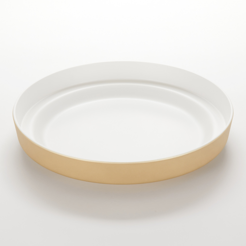 American Metalcraft MSEA12G 13" Dia. Gold Plastic Seafood Tray