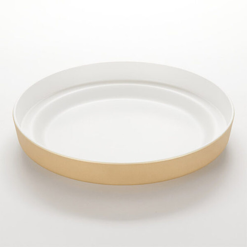 American Metalcraft MSEA12G 13" Dia. Gold Plastic Seafood Tray