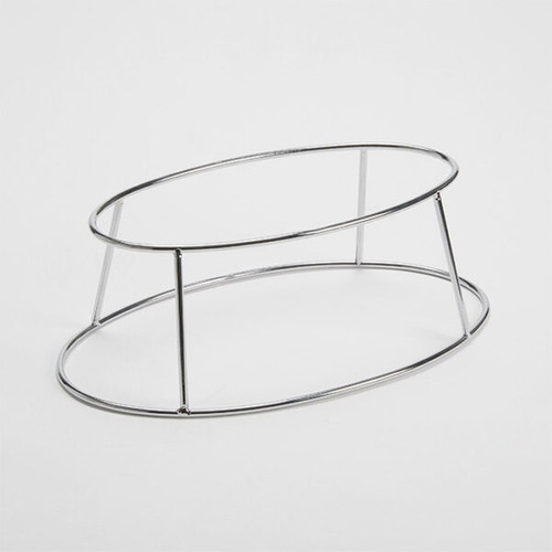 American Metalcraft SDRCKV4 4" H Oval Stainless Steel Display Rack