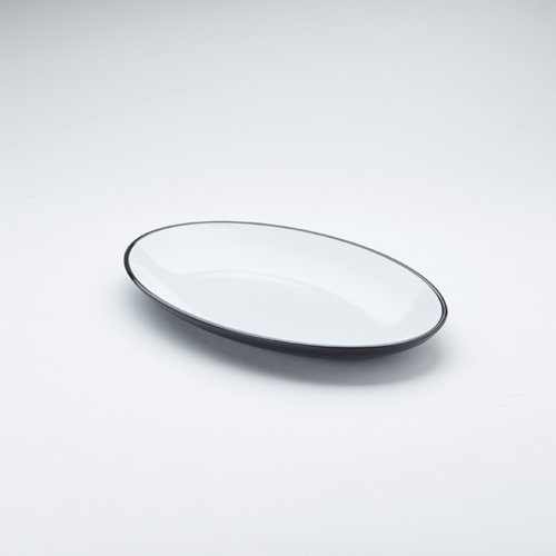American Metalcraft NP14 9" W White Melamine Oval Platter