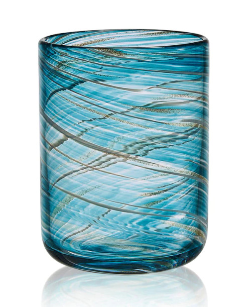Mikasa Hospitality 5308418 15 Oz. Blue 3.3" Breeze Double Old Fashion Glass