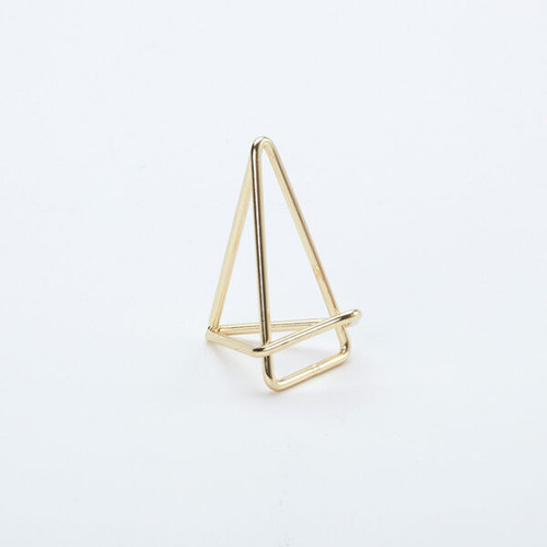 American Metalcraft GCHG2 2" H Gold Metal Geometric Card Holder