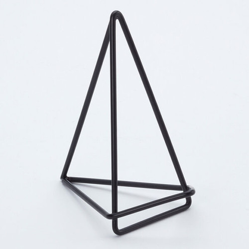 American Metalcraft GCHB4 4" H Black Metal Geometric Card Holder