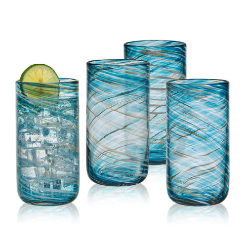 Mikasa Hospitality 5308415 18 Oz. Blue 3" Breeze Hi Ball Glass