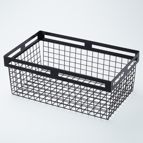 American Metalcraft BNRB20 20.38" W x 12.3" D x 8" H Black Rectangular Metal Twilight Basket