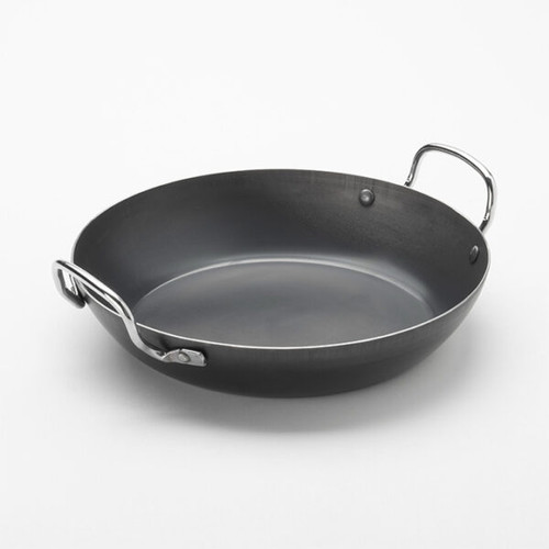 American Metalcraft BSPP9 11" Dia. Black Steel Round Paella Pan