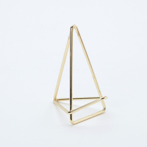 American Metalcraft GCHG3 3" H Gold Metal Geometric Card Holder