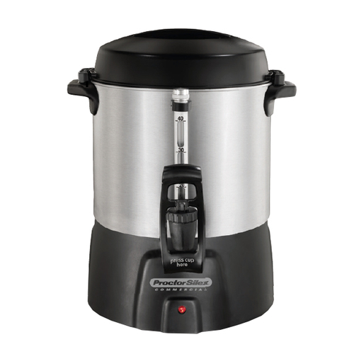 Hamilton Beach 45040R 40 Cup Capacity Brushed Aluminum Proctor-Silex Coffee Urn - 120 Volts 1-Ph