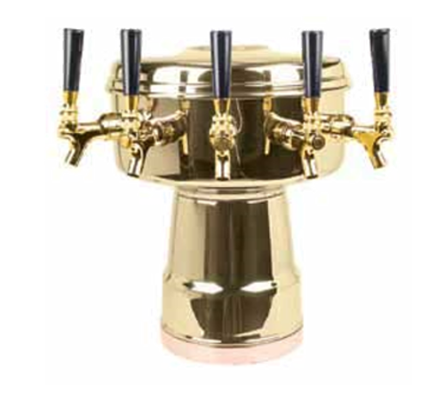 Micro Matic MTB-5BRKR Brass 1 Column 5 Taps Mushroom Draft Beer Tower
