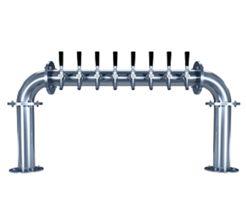 Micro Matic BG-U-8KR Stainless Steel 8 Faucets Glycol Cooled Biergarten "U" Draft Beer Tower