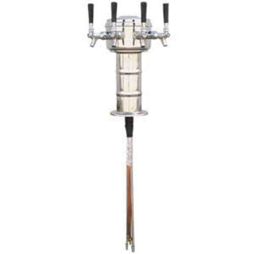 Micro Matic MTM-4PSSKR Stainless Steel 1 Column 4 Taps Mini-Mushroom Draft Beer Tower