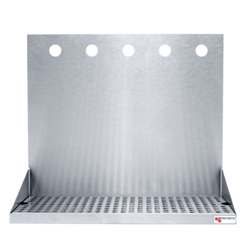 Micro Matic DP-322ELD-5-P 24" W Stainless Steel (5) Holes Wall Mount Drip Tray