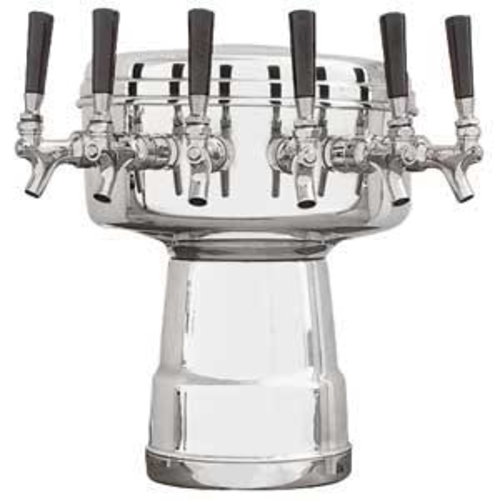Micro Matic MTB-6PSSKR Stainless Steel 1 Column 6 Taps Mushroom Draft Beer Tower