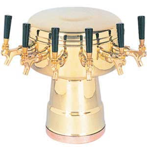Micro Matic MTB-6BRKR Brass 1 Column 6 Taps Mushroom Draft Beer Tower