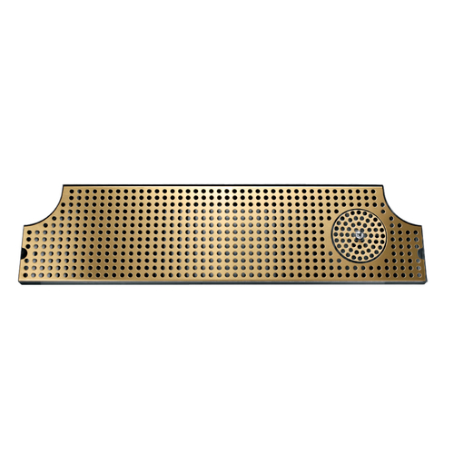 Micro Matic DP-MET-H-PVD-52GR-Z 52" W x 8.5" D Stainless Steel and Brass with Glass Rinser Drip Tray Trough