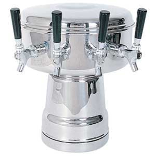 Micro Matic MTB-4PSS Stainless Steel 4 Faucets Air Cooled Mushroom Draft Beer Tower