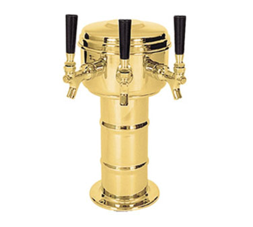 Micro Matic MTM-3BR Brass 3 Faucets Air Cooled Mini-Mushroom Draft Beer Tower