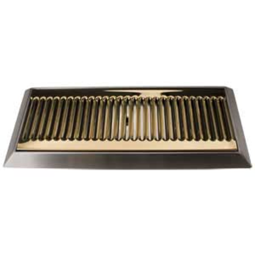 Micro Matic DP-420LDSSPVD 16" W x 6.5" D Stainless Steel and Brass with Drain Drip Tray Trough