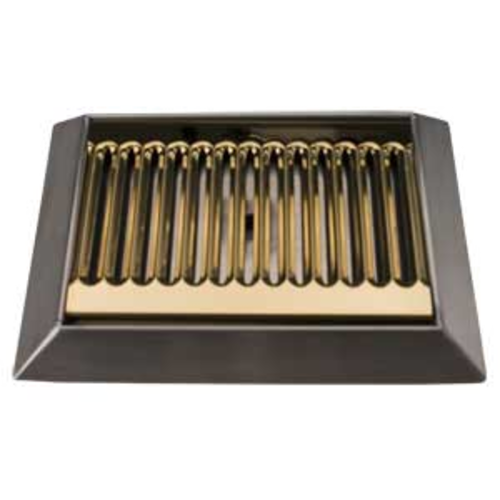 Micro Matic DP-420DSSPVD 9" W x 6.5" D Stainless Steel and Brass with Drain Drip Tray Trough