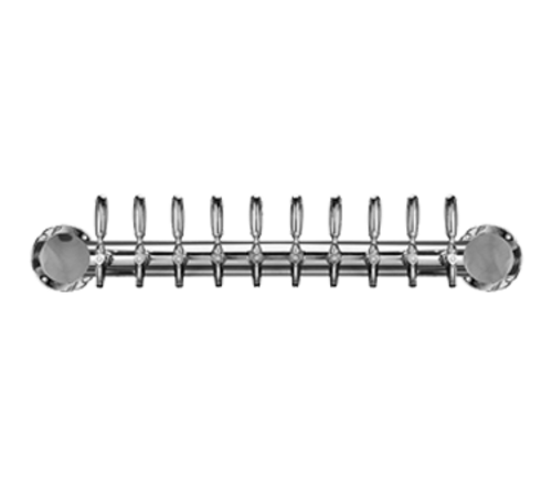 Micro Matic METRO-WM-10PSSKR Wall Mounted Glycol Cooled with 10 Faucets Metropolis "WM" Draft Beer Tower