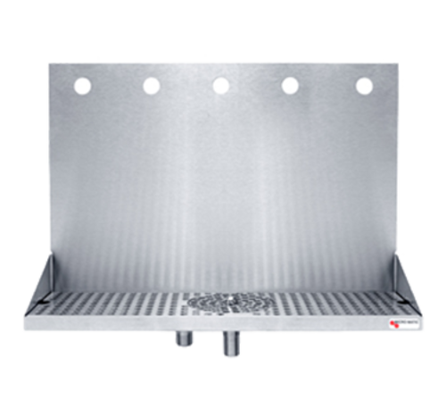 Micro Matic DP-322LD-5GR 16" W x 6.38" D x 14" H Stainless Steel with Glass Rinser Drip Tray Trough