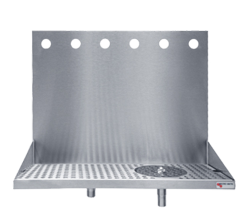 Micro Matic DP-322ELD-6GR 24" W x 6.38" D x 14" H Stainless Steel with Glass Rinser Drip Tray Trough