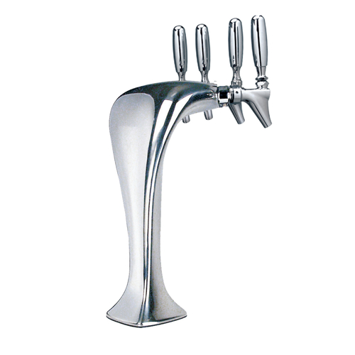 Micro Matic MM1094K Stainless Steel 1 Column 4 Taps Cobra Draft Beer Tower