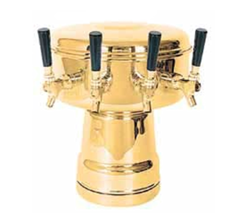 Micro Matic MTB-4BRKR Brass 1 Column 4 Taps Mushroom Draft Beer Tower
