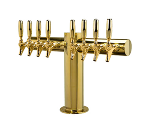 Micro Matic METRO-T-8PVDKR Countertop Glycol Cooled with 8 Faucets Metropolis "T" Draft Beer Tower