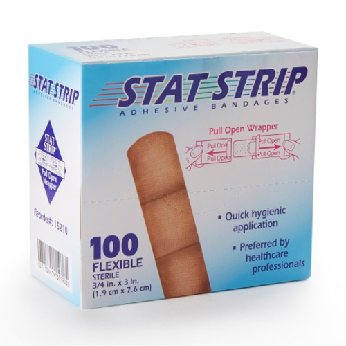 American White Cross Stat Strip 15210 Adhesive 3/4 X 3" Fabric Rectangle Tan Sterile (Case of 1200)