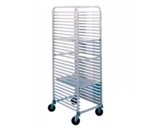 Winholt AL-1830B 30 Pans Aluminum Full Height End Loading Medium Duty Mobile Pan Rack
