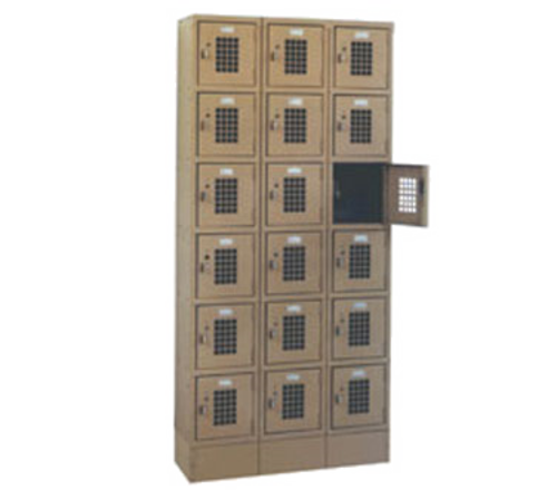 Winholt WL-618-15 36" W x 15" D x 78" H Beige 6-Tier Floor Mounted Lockers