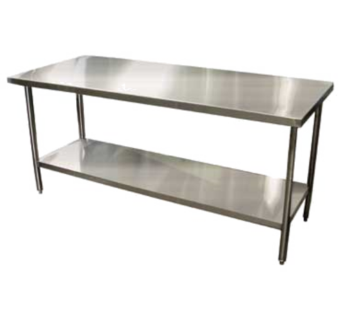 Winholt DTSBB-3060 60" W x 30" D x 34" H 16 Gauge Stainless Steel Work Table with 6" Backsplash and Undershelf