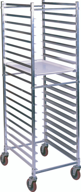 Winholt AL-1820BKD-HD-2LC 20 Pans Aluminum Full Height End Loading Heavy Duty Mobile Pan Rack