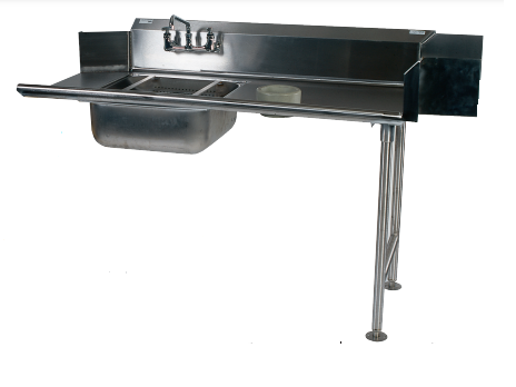 Winholt SDT-14-S-48L 37" H x 48" W x 30" D Stainless Steel 14 Gauge Soiled Straight Dishtable