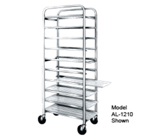 Winholt AL-1210 15" W x 26" D x 67" H Aluminum Open Sides Mobile Platter Rack