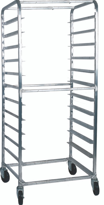 Winholt AL-2620B-2LC 20 Pans Aluminum Full Height 2 Locking Casters Mobile Side Loading Pan Rack