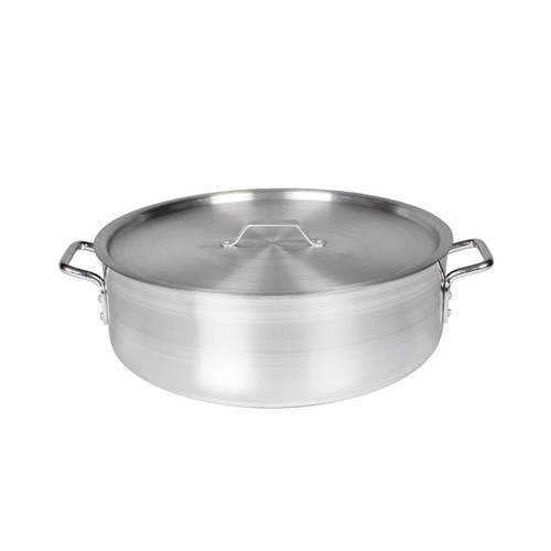 Thunder Group ALSKBP005 24 Qt. Aluminum Mirror-Finish with Cover Brazier Pot