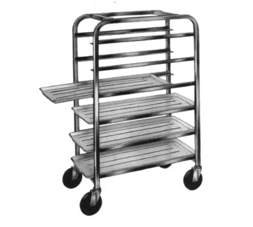 Winholt AL-126 15" D x 26" W x 43" H Aluminum Half Height Open Sides Mobile Platter Rack