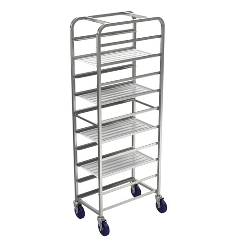 Winholt AL-1210-XB 15" W x 26" D x 67" H Aluminum Open Sides Mobile Platter Rack